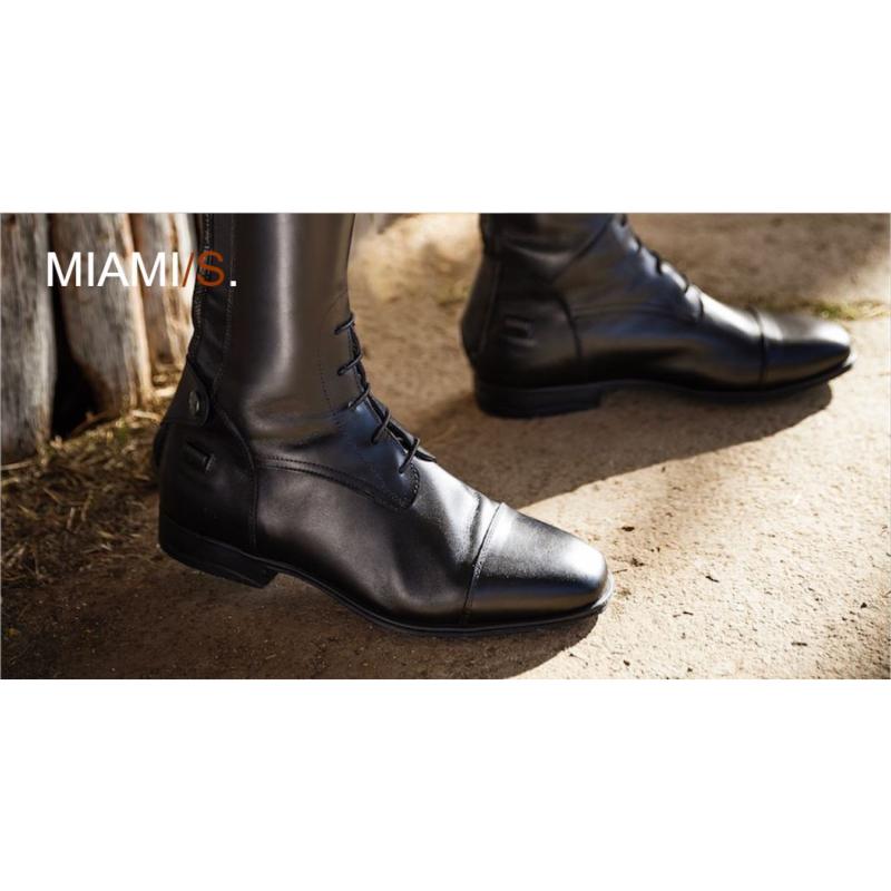 PARLANTI - Bottes Equitation Demi Mesure Cuir Italien à Lacets, MIAMI 35 S