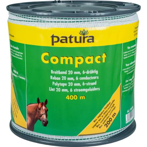 PATURA - Ruban COMPACT 20MM pour clôture électrique, L 400M blanc-vert