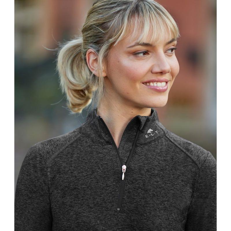 ELT - T Shirt Technique FEMME Col Zippé MILANO ML XXS FEMME NOIR