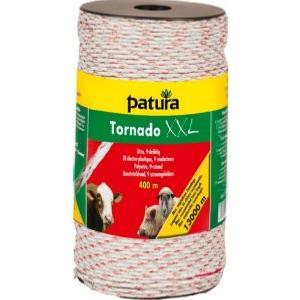 PATURA - Fil de clôture électro plastique tressé 1000M blanc rouge Tornado XXL