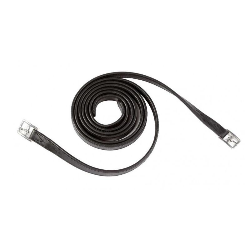 ANTARES - Étrivières Cuir de Luxe Doublé Veau à Boucle Ergonomique NOIR 125 CM