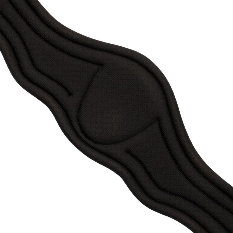 EQUESTRO - Sangle Anatomique en Cuir Doublée Néoprène avec Mousqueton NOIR 100 CM