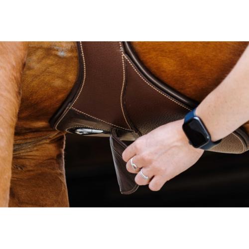 NORTON - Bavette à mousqueton central en cuir élastiques triples PRO MAGNET