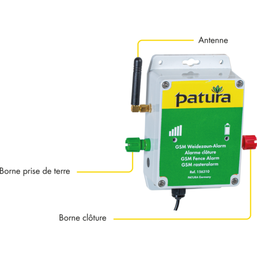 PATURA - Alarme de Surveillance GSM  pour Clôture Electrique, sur Pile ou Secteur