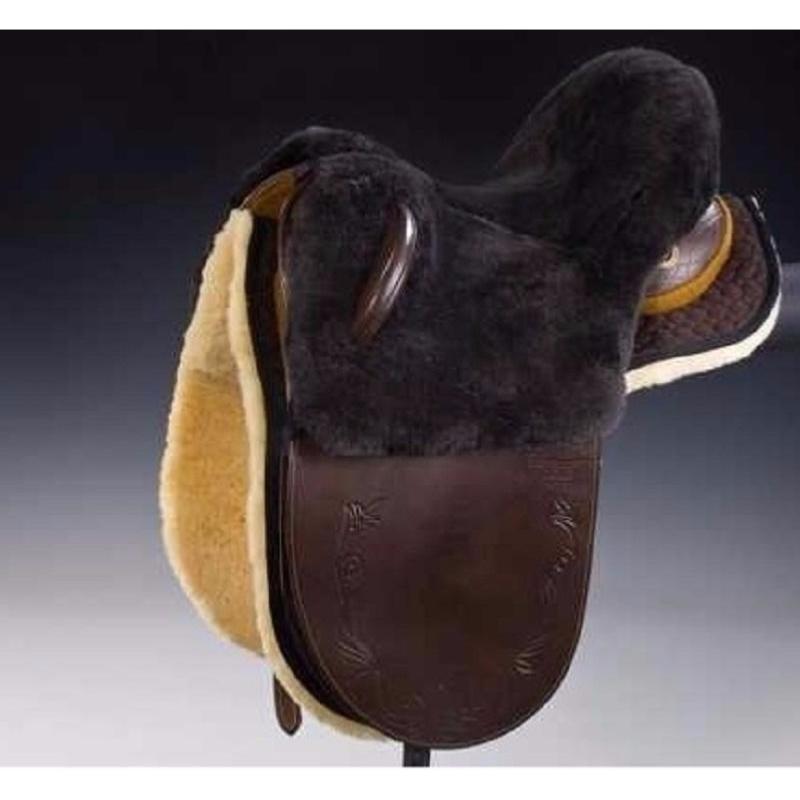 WERNER CHRIST - Dessus de Selle en Mouton Véritable pour Selle STOCK Australienne BRUN en Stock