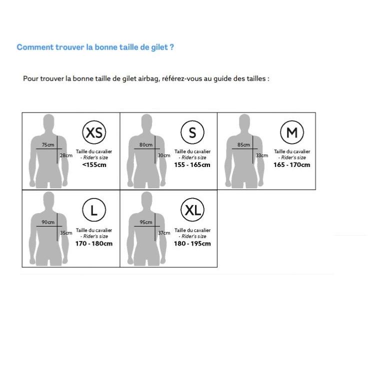 SEAVER Safefit - Gilet Airbag cavalier slimfit sur ou sous une veste XS ADULTE NOIR standard