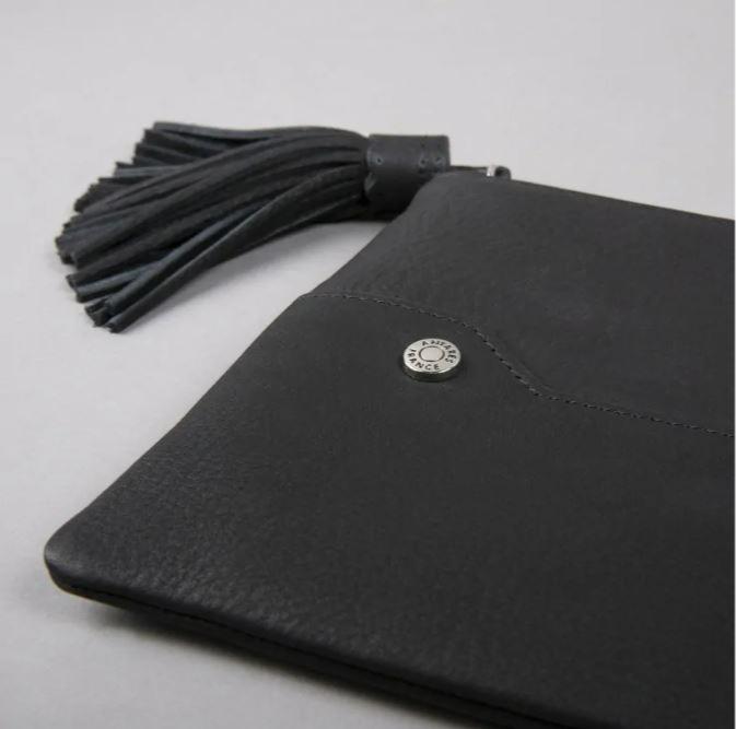 ANTARES - Pochette de Sac à Main en Cuir Grainé LONDON NOIR