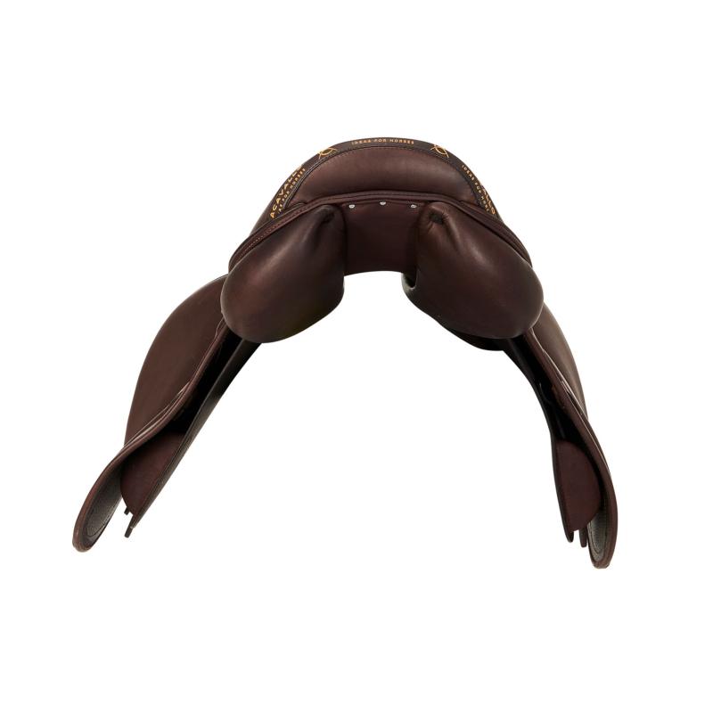 ACAVALLO - Selle Obstacle Semie Creuse cuir doublé veau MAG MODIGLIANI 16.5 POUCES NOIR