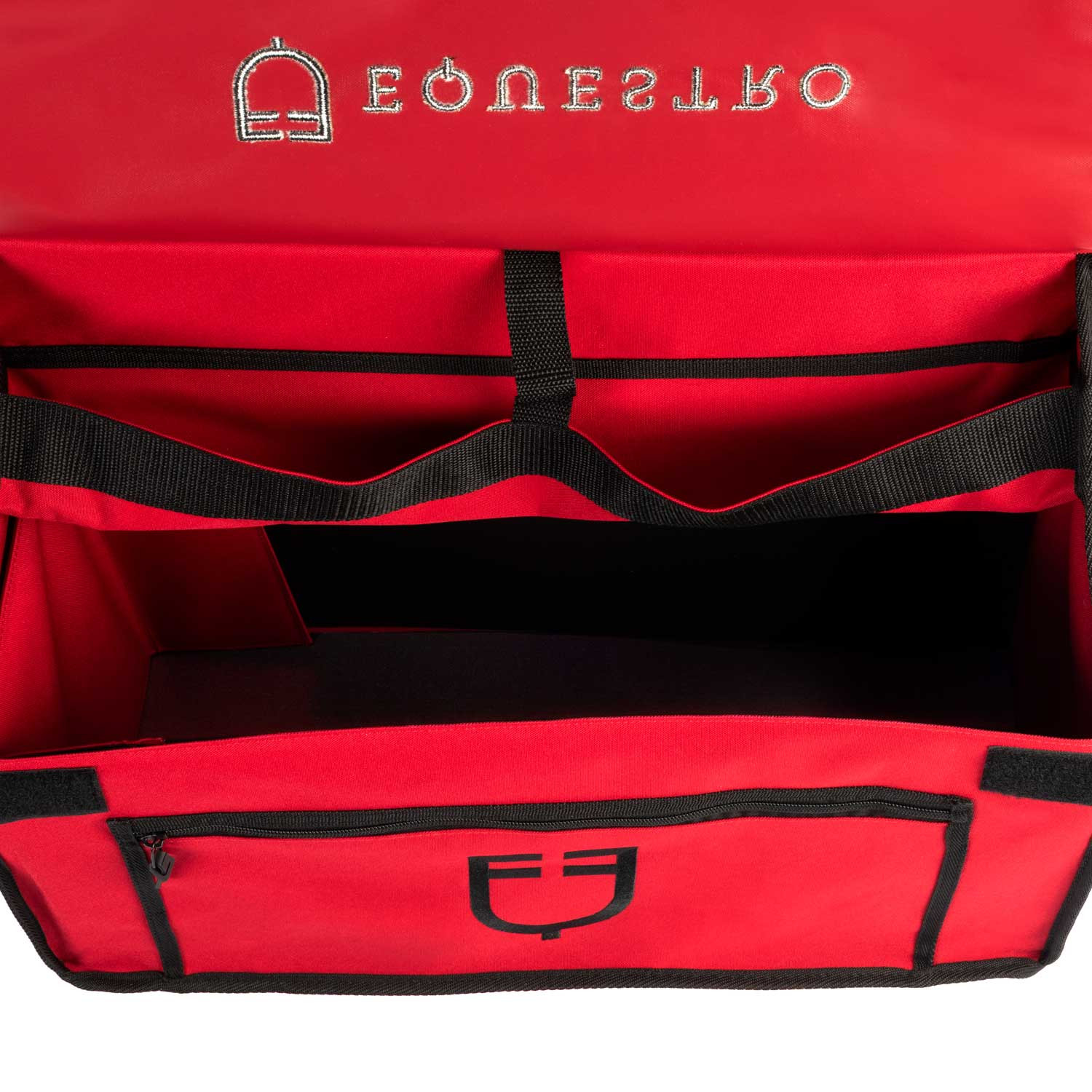 EQUESTRO - Sac de pansage grooming avec barre pro en toile solide NOIR