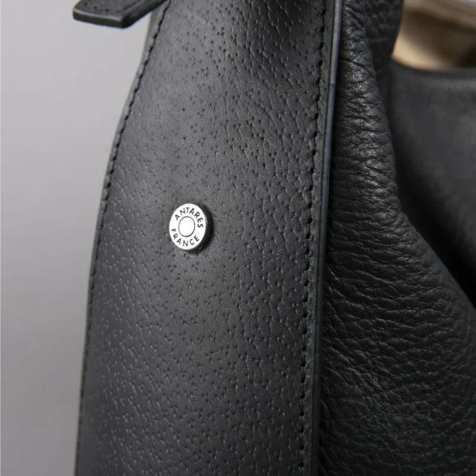 ANTARES - Sac Cabas à Bandoulière en Cuir Grainé PARIS NOIR