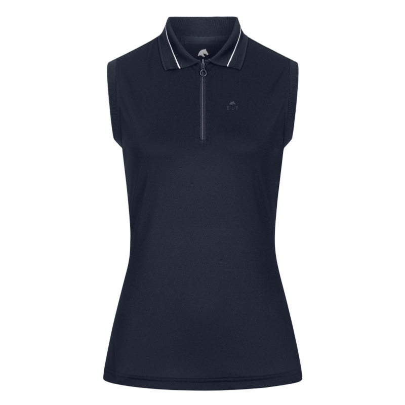 ELT - Polo respirant femme sans manches col zippé PARIS S FEMME MARINE