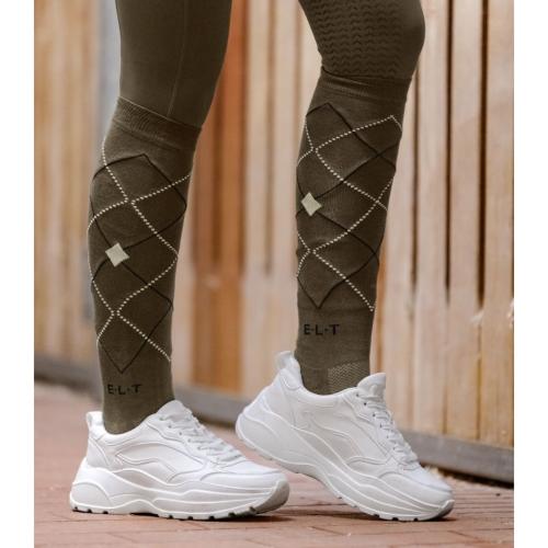 ELT Paris - Chaussettes d'équitation motif à carreaux ARGYLE