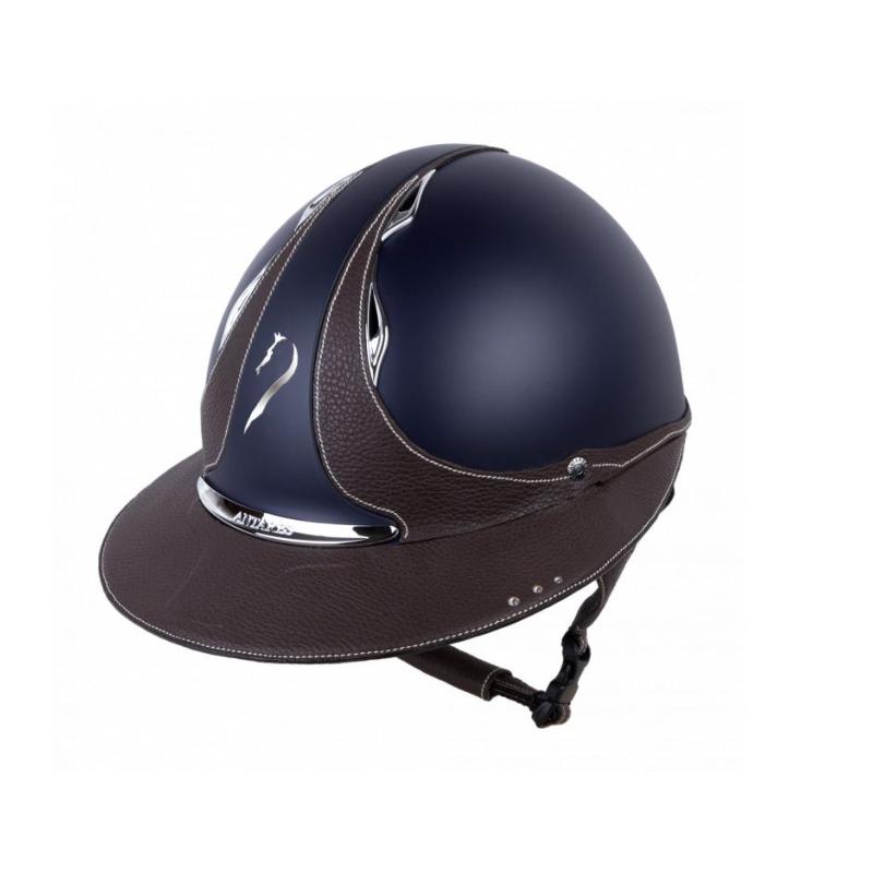 ANTARES - Casque GALAXY Marine Cuir Choco Visière ECLIPSE 54 S MARINE/CHOCO