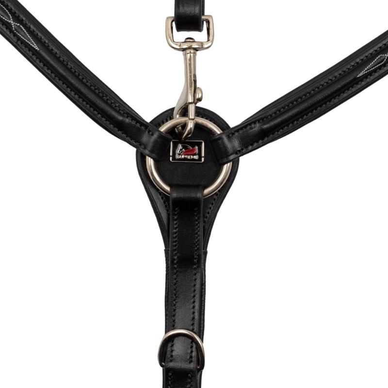 Collier de Chasse 3 Points Surpiqûre Blanche, SUPREME NOIR PONEY
