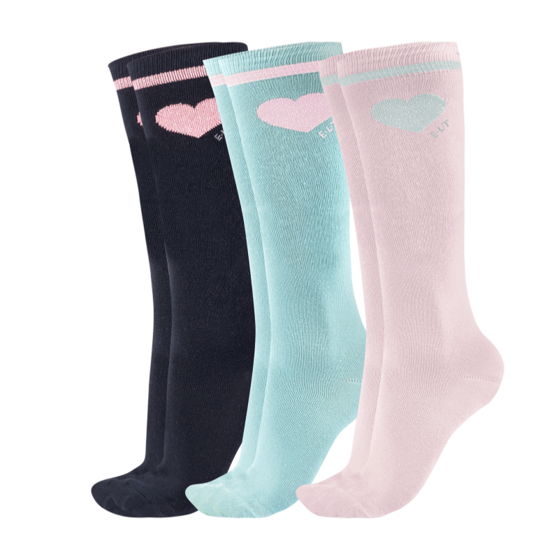ELT - Chaussettes équitation ENFANT mi saison GLITTER Pack de 3