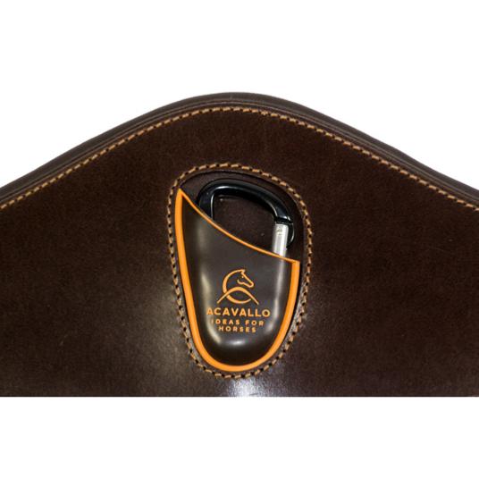 ACAVALLO - Bavette cuir doublée Mouton Eco Wool amovible 115 CM NOIR