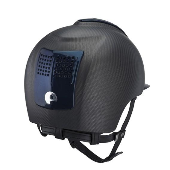 KEP ITALIA -  E-LIGHT Casque équitation Coque Carbone MATT 3 Inserts TAILLE 51 CM NOIR 3 éléments BLEU