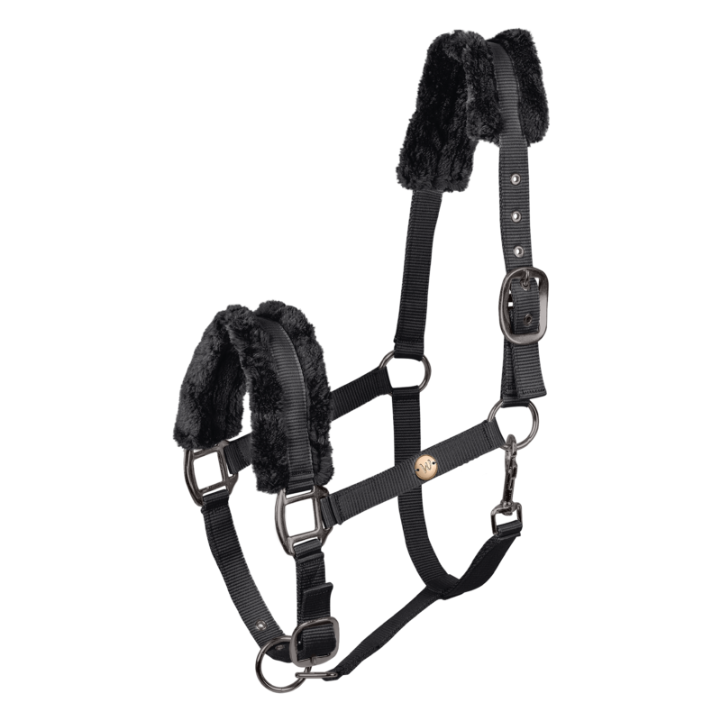 WALDHAUSEN - Licol en doublé mouton synthétique réglable MODERN ROSE COB MARINE ROSEGOLD