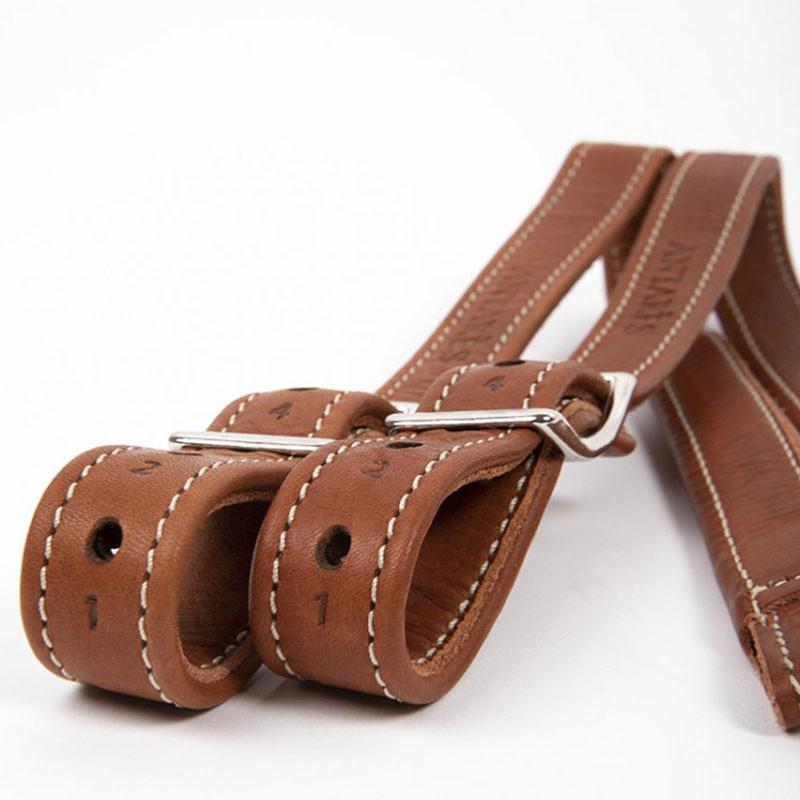 ANTARES - Étrivières de Dressage Doublées Veau à Réglage Bas Boucle Conway NOIR Taille 00 (44 CM-50 CM)