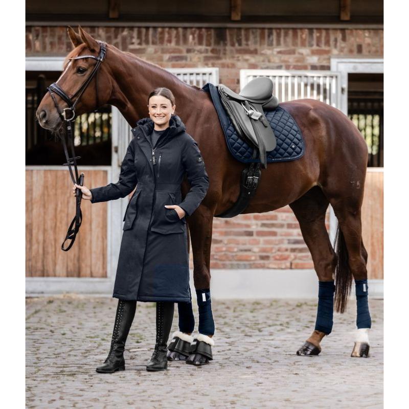 ELT - Parka Longue Imper Matelassé pour l'Equitation OPAL XS FEMME MARINE