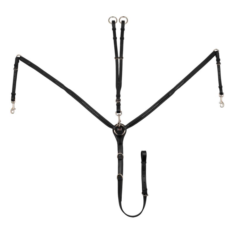 Collier de Chasse 3 Points Surpiqûre Blanche, SUPREME NOIR PONEY