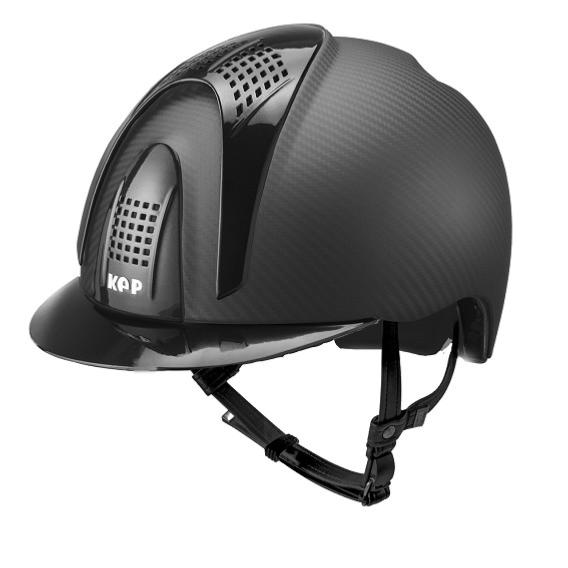 KEP ITALIA -  E-LIGHT Casque équitation Coque Carbone MATT 3 Inserts TAILLE 51 CM NOIR 3 éléments BLEU