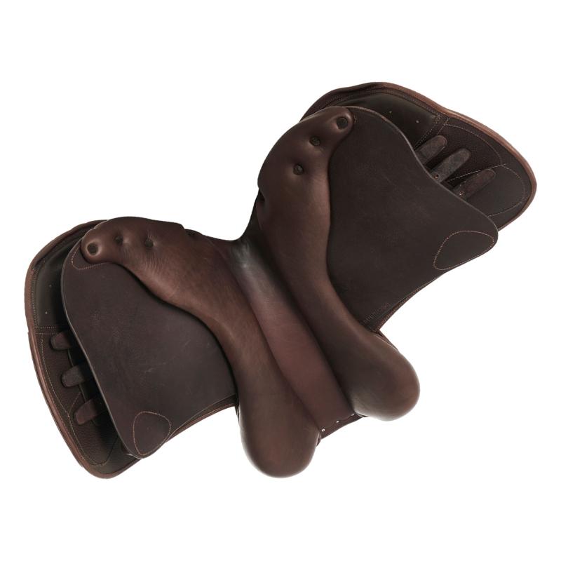 ACAVALLO - Selle Obstacle Semie Creuse cuir doublé veau MAG MODIGLIANI 16.5 POUCES NOIR