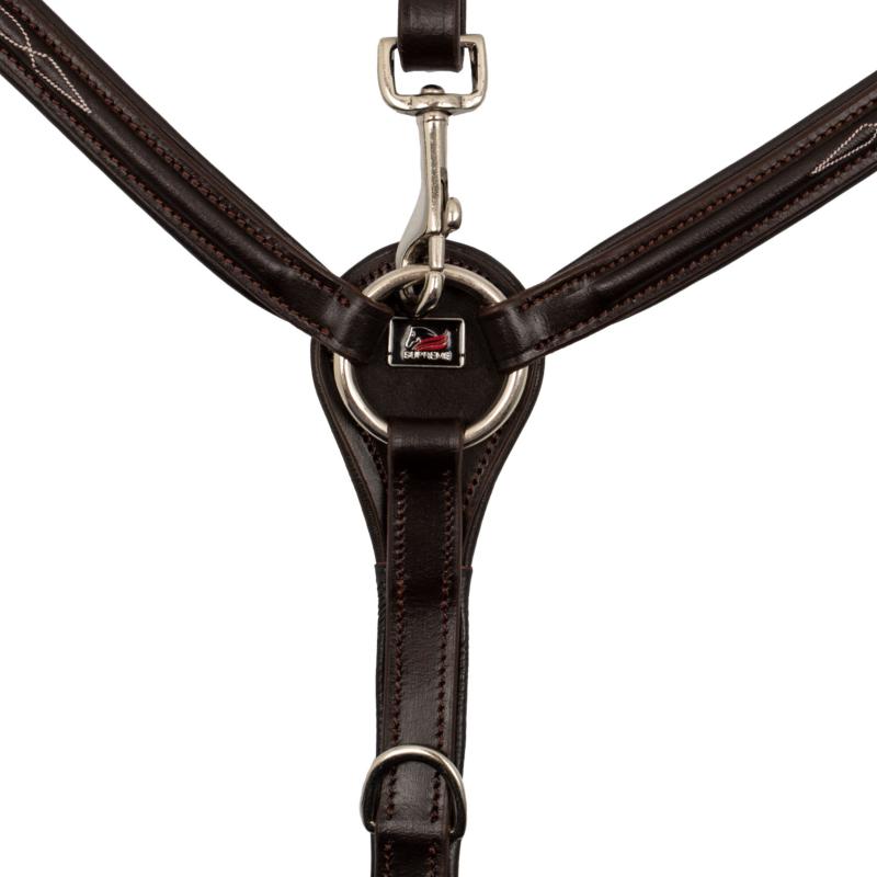 Collier de Chasse 3 Points Surpiqûre Blanche, SUPREME NOIR PONEY