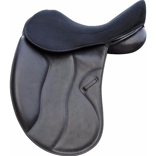 ACAVALLO - Dessus de Selle Gel 10 MM Assise DRILEX Troussequin Rond 16,5"/17,5" NOIR