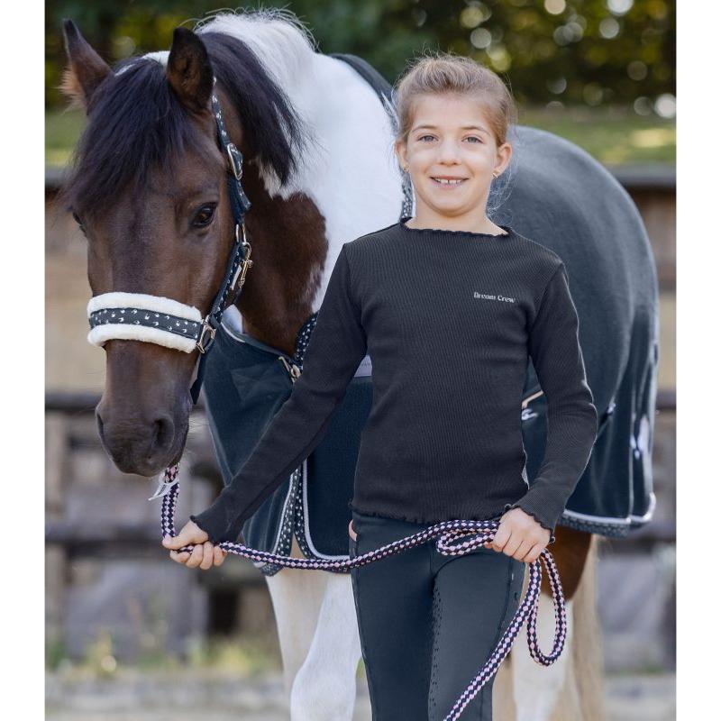 ELT - T Shirt équitation Manches Longues ENFANT, JUNIOR LUCKY MERLE 110/116  CM MARINE