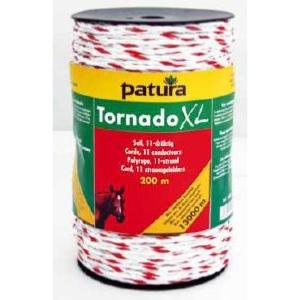 PATURA - Corde TORNADO XL pour clôtures électriques L200 M BLANC ROUGE 