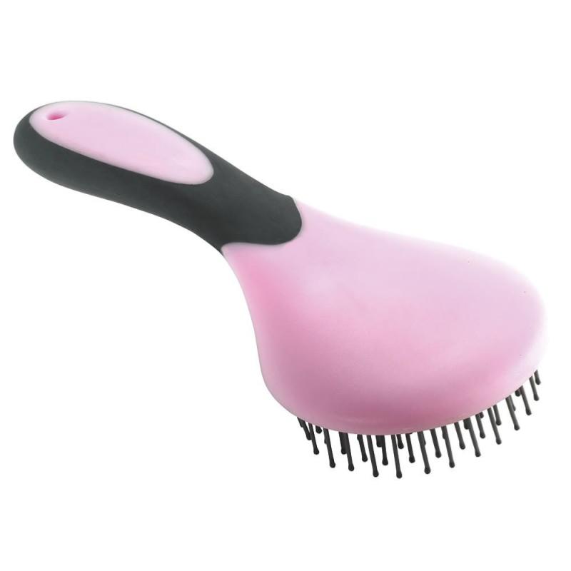 Brosse à Crins Ronde Poignée GRIP, HIPPOTONIC GRIS