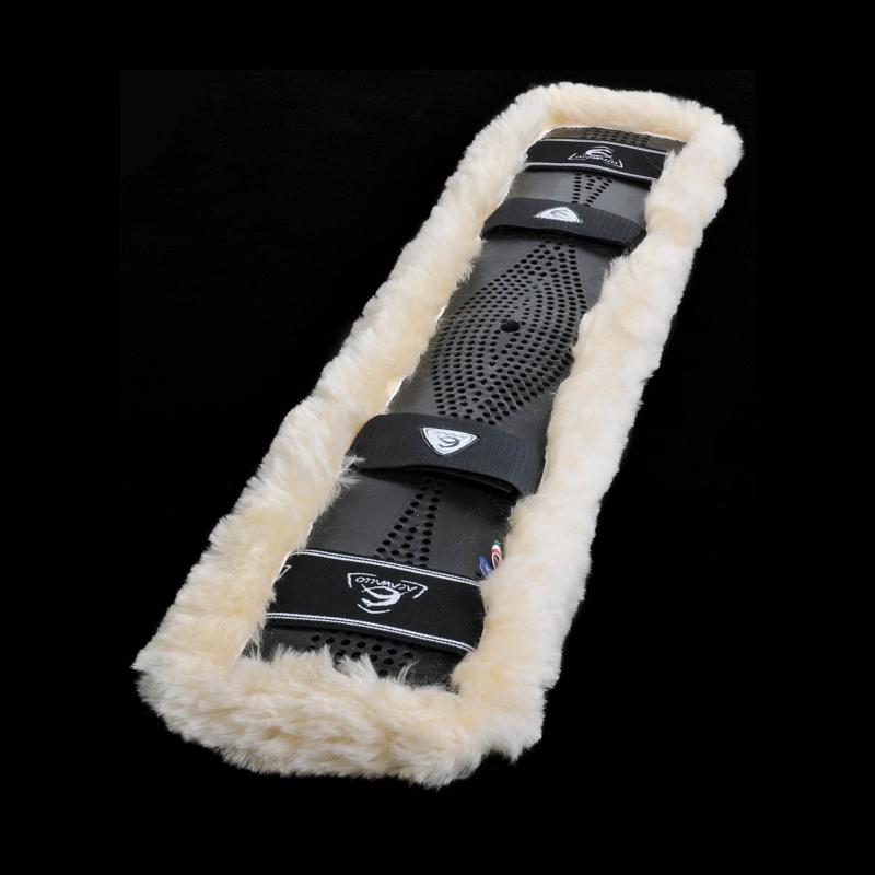 ACAVALLO - Fourreau de Sangle Courte en Gel et Mouton Taille S (50-60 CM) NOIR