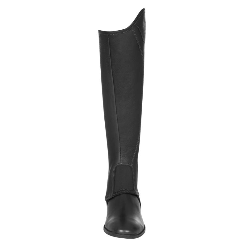 EQUESTRO - Mini Chaps en Cuir Italien souple à zip latéral MAGELLAN TAILLE XXS H35/M28.5 NOIR