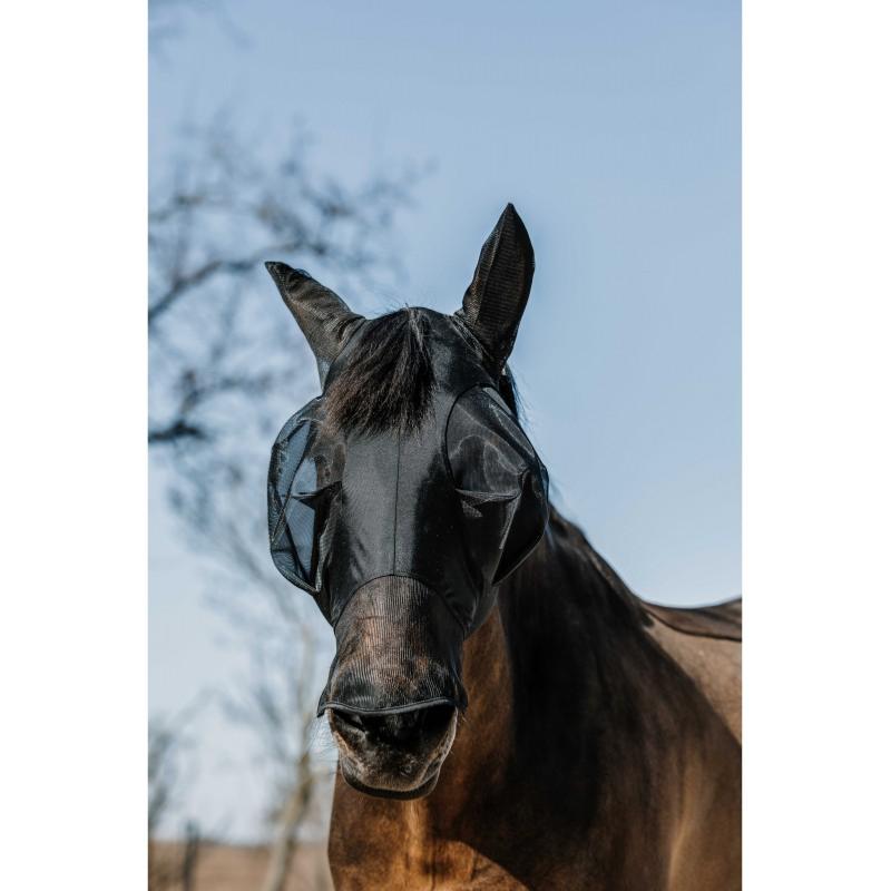 EQUITHÈME - Masque anti-Mouches anti UV intégral léger avec nez PONEY NOUS CONSULTER