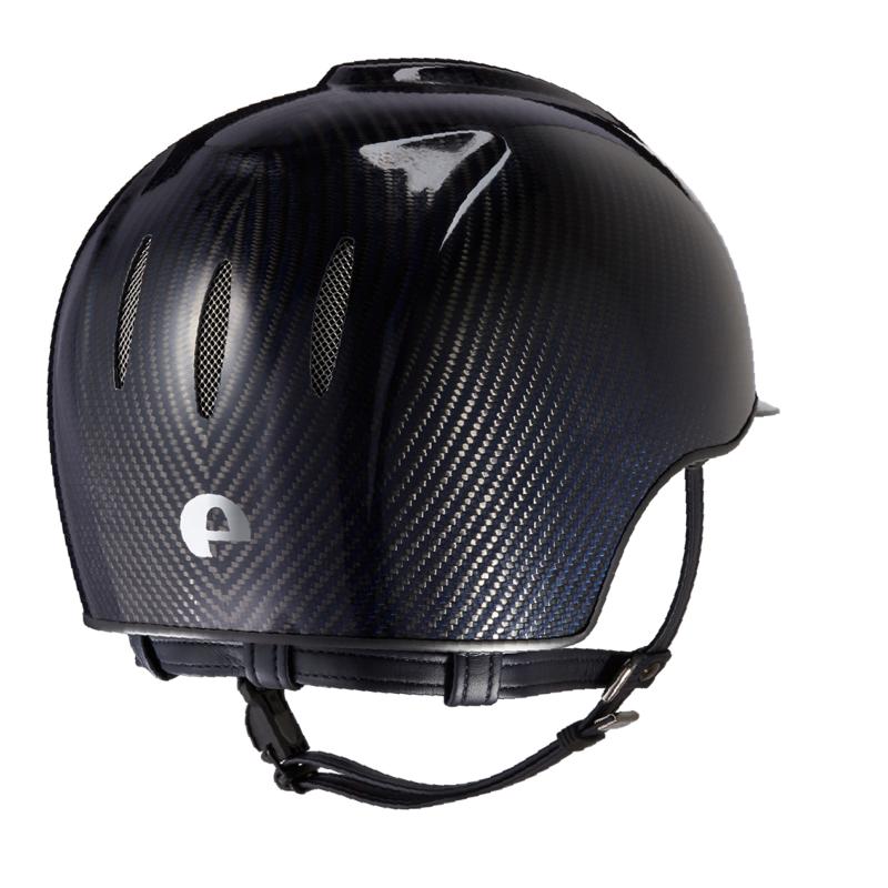 KEP ITALIA - Casque d'Equitation Coque Carbone E-LIGHT SHINY NAKED TAILLE 51 CM NOIR Visière STANDARD