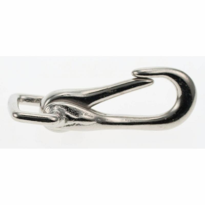 Mousqueton à bélière oeil oblong pour Bridon ou Rênes CHROME (ARGENT)