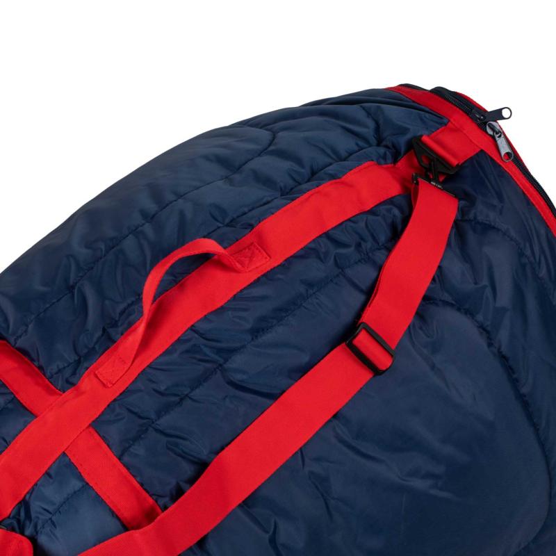 POOL'S - Sac à Selle WESTERN en Nylon 300 Deniers Matelassé MARINE/ROUGE