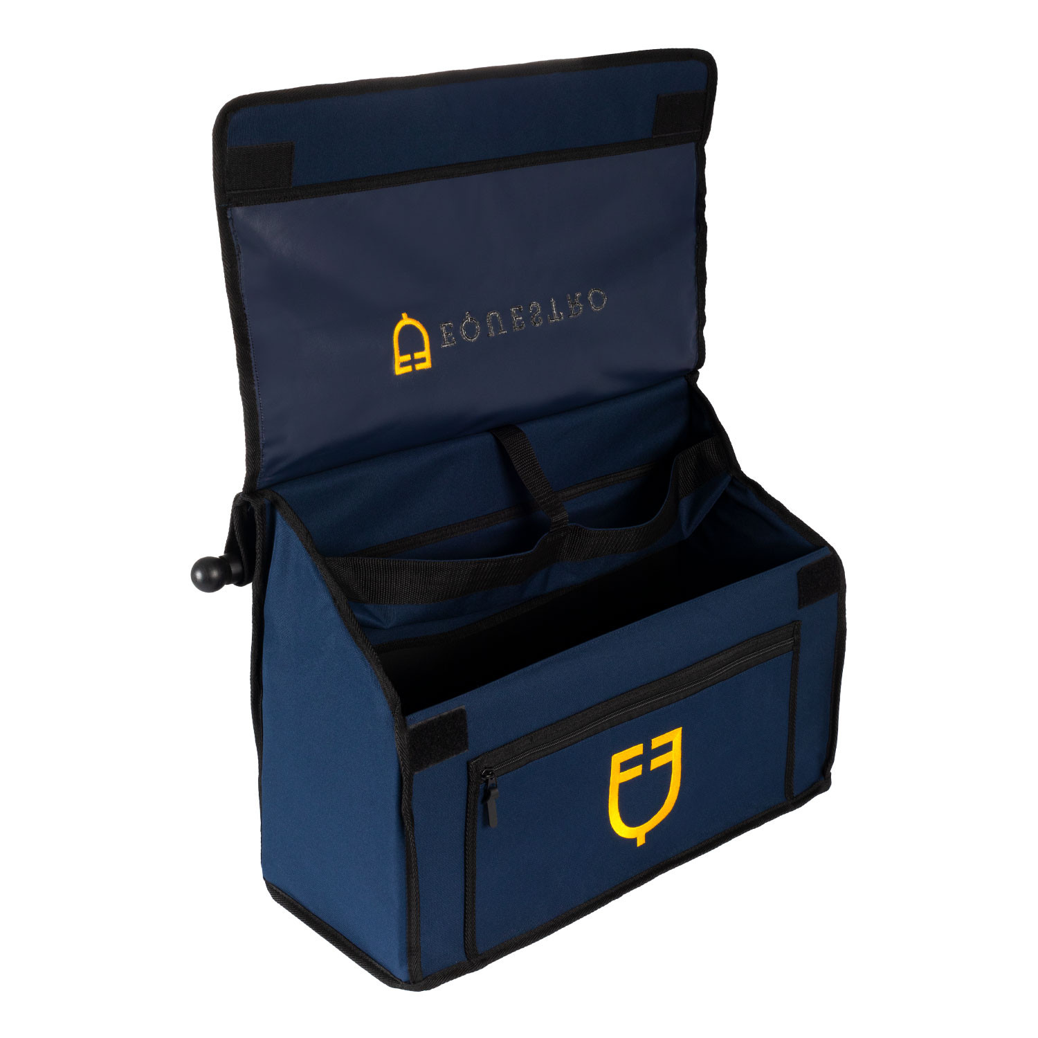 EQUESTRO - Sac de pansage grooming avec barre pro en toile solide NOIR
