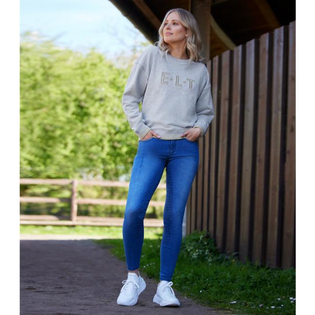 ELT - Jeans d'équitation femme Stretch Grip Intégral, LUNA 34 FR FEMME JEAN BLEU SOMBRE