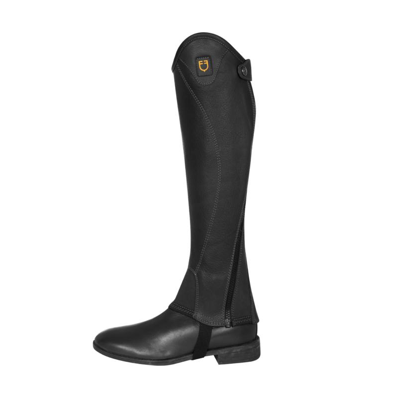 EQUESTRO - Mini Chaps en Cuir Italien souple à zip latéral MAGELLAN TAILLE XXS H35/M28.5 NOIR