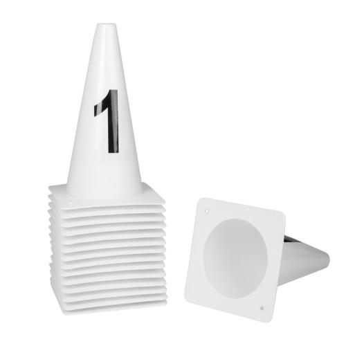 HORKA - Cônes pour parcours d'obstacles 10 numéros avec 1 double, 1 triple