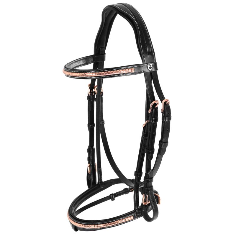 EQUESTRO - Bridon clincher ROSEGOLD anatomique à muserolle combinée