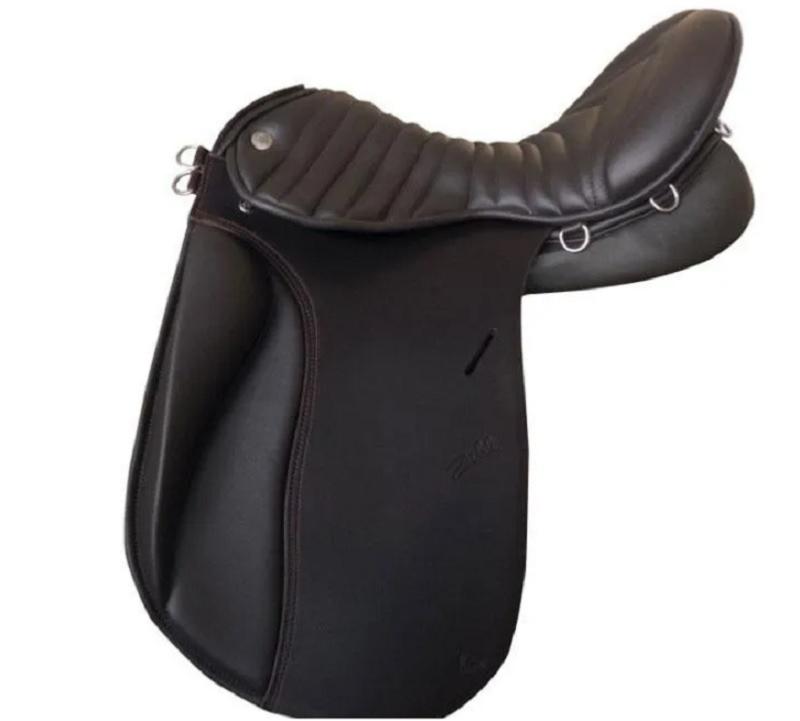 ZALDI Royal Police - Selle Randonnée monte Dressage à assise creuse 17 POUCES NOIR