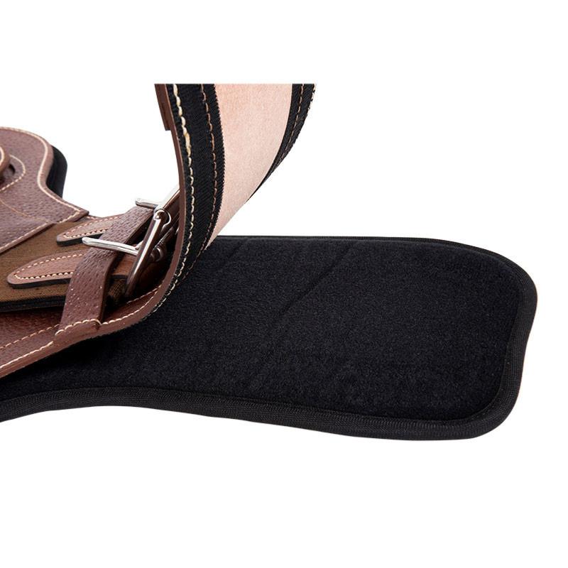 SIGNATURE by ANTARES - Bavette Courte Anatomique en Cuir à Doublure détachable 40CM HAVANE doublé MEMORY FOAM